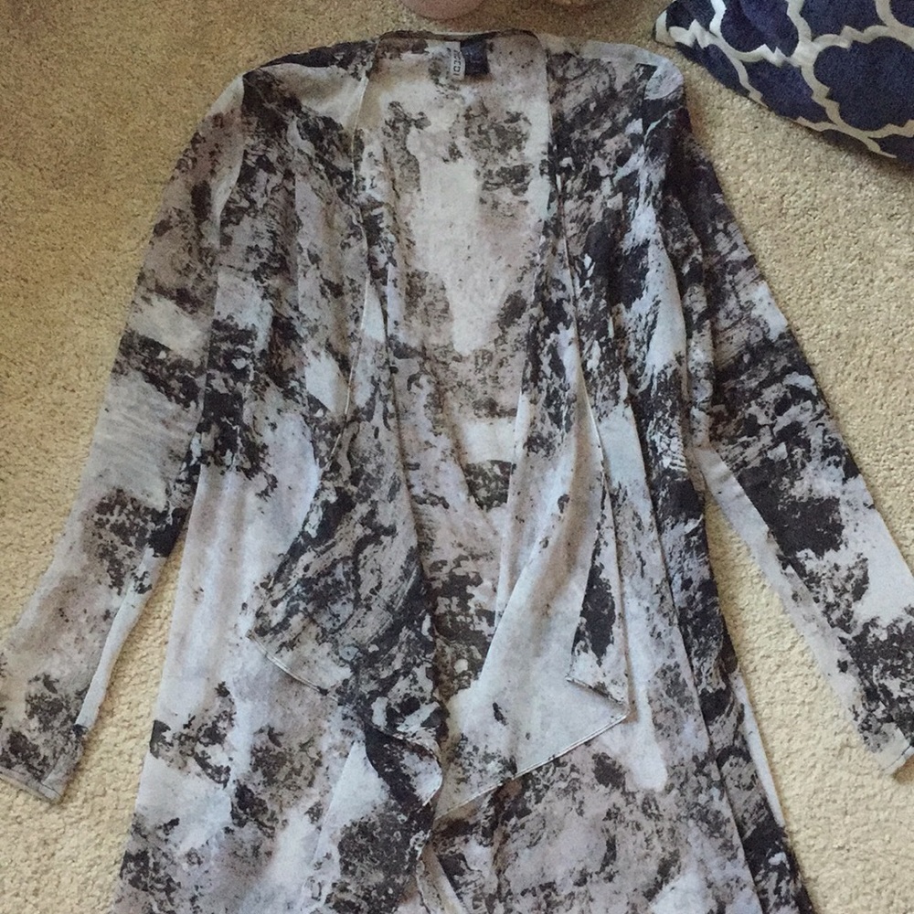 H&M silky patterned cardigan sz 2 - Picture 5 of 7